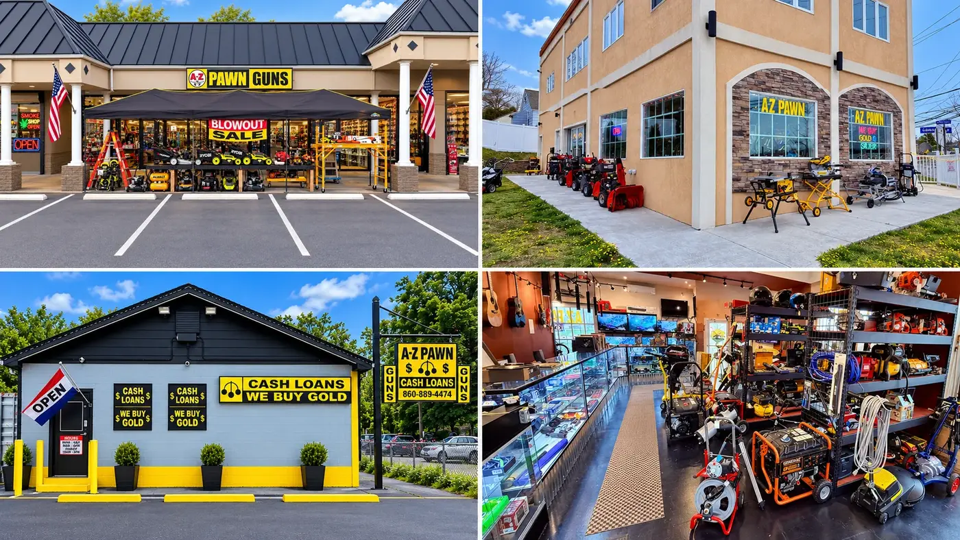 AZ Pawn storefronts and showroom in Norwich, Salem and New London